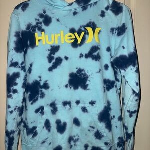 Hurley  Aqua and Navy Tie-Dye Hoodie
